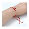 Charm Armbänder Glücksschnur Evil Eye Rot Blau Schwarz Kordel Verstellbares geflochtenes Armband DIY Schmuck Drop Lieferung Dhjqn