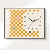 Wall Clocks Black And White Checkerboard Ins Square Clock Decorative Painting Nordic Bedroom Bedside Modern Minimalist Table