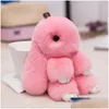 Keychains Lanyards Mty Colorf Rex Rabbit Fluffy Bunny Chain Key Plush Fashion Car Decoration 347 T2 Drop Delivery Accessories DHN2V