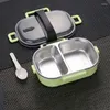 Dijksets sets 304 roestvrijstalen lunchbox meerlagige compartiment verzegelde bento draagbare lekbestendige lunchbox woon-werkuitstappen