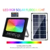 Luzes de inundação solar de LEDs Controle remoto RGB de cor RGB IP67 para Garden Street Paisagem Spotlight Wall Wall Powerd Floodlight