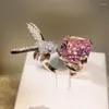 Nueva moda 2022 Anillos de boda Conjunto de grupo de colibrí lindo Anillo de diseño de lujo ligero de circón Joyería animal creativa para mujer Regalo de cumpleaños