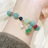 Bracelet vert naturel Jade pierre goutte d'eau perles Bracelet boucle Bracelets chanceux