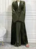 Vêtements ethniques Hiver Velours Robe Musulmane Femmes Abaya Cardigan Maroc Partie À Lacets Poches Abayas Caftan Islam Turquie Arabe Robe Longue