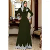 Vêtements ethniques Vintage femmes musulmanes dentelle longue Robe de soirée Maxi Robe moyen-orient Pakistan turc manches Robe islamique Ramadan