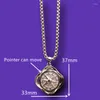 Pendentif Colliers 2 Styles Argent Plaqué Punk Style Compass Collier DIY Hip Hop Rock Bijoux Artisanat Cadeau Pour Femme et Homme M6