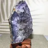 Dekorativa figurer Natural Agate Amethyst Geode Quartz Crystals Prov Ornament Heminredning Dekoration Point Druzy Stone and Reiki