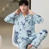 남성용 잉글리쉬 5xl 봄 여름 파자마 세트 남성 높은 qualtiy lounge 착용 파자마 pijama 7xl 수컷 나이트웨어 홈 옷