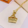 Модные роскошные подвесные ожерелья дизайнер для мужчин женщин Золотое ожерелье Lock Hight Party Lover Lover Give Hip Hop Dewelry