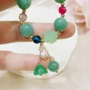 Bracelet vert naturel Jade pierre goutte d'eau perles Bracelet boucle Bracelets chanceux