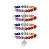 Bracelets de charme 7 Chakra Cristal Naturel Pierres Semi-précieuses Rock Quartz Énergie Perle Bracelet Femmes Reiki Guérison Dangle Bracelet Bijoux