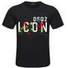 DSQ2 bomullstyg Europeisk och amerikansk gränsöverskridande sommarkortärmad T-shirt med tröja med rund hals, modetopp för män