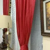 Curtain Red American Retro Style Velvet Curtains For Living Room Solid Script Murder Blackout Window With Tassle