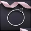 Bedelarmbanden authentiek 925 Sterling Sier Heart Charms armband met doos Fit Pandora Europese kralen sieraden Bangle Real For Women DHT48