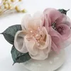 Rhinestone Chiffon Flower Hair Clips New Fashion Artificial Flower Wedding Party Barrettes Elegant Woman Hair Accessories