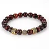 Странд 2/Set Charm Red Tiger Eye Stone Bealet Bears Bracelet Bragle