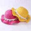 Cappelli 2022 Bambini Sole Estate Colore Palla Stile Bambino Cappello di paglia Ragazza Floppy Berretto da spiaggia a tesa larga Fiore per bambini