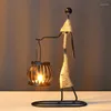 Bandlers Creative Metal Candlestick Abstract Iron Men Holder Sculpture Home Decoration Accessoires
