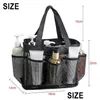 Sacs de rangement Mesh Douche Caddy Panier Sac de salle de bain Organisateur Tote Cam avec poches et poignées Drop Livraison Home Garden Housekee ou DHMZ5