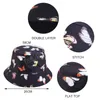 Unisex hink hattar tie-dye fjäril tryck fiskare hatt män kvinnor utomhus hip hop hink hatt hatt solskyddsmedel kvinnlig solhatt bob hattar