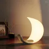 Table Lamps Nordic Luxury Led Lamp Decorative Designer Simple Study Bedroom Half Moon Touch Bedside Reading Decorate Desk Light