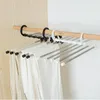 Hangers garderobe hanger 5 in 1 multifunctionele kledingbroek roestvrijstalen magische kleding voor rek