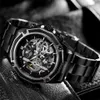 FORSINING Automatique Mécanique Hommes Montre-Bracelet Militaire Sport Mâle Horloge Top Marque De Luxe Noir Acier Squelette Nouvel Homme Montre 8130 Y239m