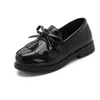 Flat Shoes Girls Leather Autumn Fashion Tassel Bow Kids Princess Non-Slip Big Student Storlek 26-36 SML001