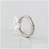 Anillos de bodas Europa América Moda Hombre Dama Mujer Titanio Acero Grabado Ca Individual Doble Fila Cuadrado Amantes del diamante Us5Us99264384 Dh4Ne