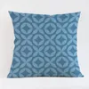 Travesseiro sofá azul nórdico capa s linho algodão algodão bohemiano travesseiros de arremesso de arremesso de cobertura geométrica de decoração cinza