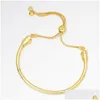 Заброс Новый 925 Sier Sier Slide Bracelet Yellow Gold.