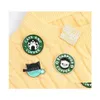 Broches Broches Chats Café Émail Pin Personnalisé Carlin Chiot Chat Café Badges Sac Chemise Revers Boucle Mignon Animal Bijoux Cadeau Pour Les Amis 7 Dhtwf