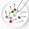 Pendant Necklaces 12pc Cute Natural Reiki Gemstones Heart Shape Cupid Love Arrow Crystal Necklace Healing Clear Quartz Fashion Jewelry