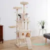 Cat Furniture ScratchersMulti-Level Tree For s With Cozy Perches Stable Climbing Frame Scratch Board Toys Gray Beige 220909
