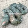 Mini Purple Pink Flash Labradoryt Snake Decor Decor Naturalny ochronna płodność Transformacja tęczowa Spektrolit Kryształowy Kreż Spirit Totem Zwierzęta