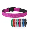 Dog Collars Pet Accessories Collar Shiny Cool Bringbring Nylon Leather Necklace Puppy