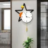 Horloges murales moderne minimaliste Net rouge horloge lumière luxe créatif salon maison mode décoration suspendus