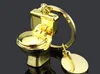 Söt mini Gold Slivertoilet Car Key Ring Chain 3D KeyFob Keychain Keyring Love Gift