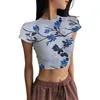 Women's T Shirts Short-sleeved T-shirt Women's Summer 2022 High Waist Slim Fit Cropped Navel Short Tight Top