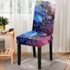 Chair Covers Color Flow Gold Marble Pattern Print Stretch Cover High Back Dustproof Home Dining Room Decor Chairs Living Bar Stool