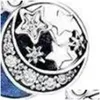 Charms vergoldet Silber Blaue Ornamente Stern und Mond Anhänger Perle Charm Armband Halskette Schmuckherstellung Sommer Ganzjahreszubehör 1 Dhoxw