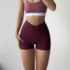 Aktive Shorts 2022 Biker Damen Cross V-Taille Gym Yoga Workout Athletic Keine Naht vorne Fitness Laufen Sport Booty