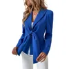 Abito blazer blu da donna nuova primavera giacca corta a maniche lunghe elegante formale da ufficio da donna per feste da sera un pezzo