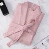 Women's Sleepwear Summer Waffle Cotton Bathrobe For Men Women Thin Section Absorbent Kimono Robe Trendyol Spring Home Clothes