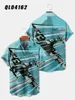 Men's Casual Shirts 2022 Men's Trend Harajuku Spring/Summer Airplane Pattern Shirt Short Sleeve Chest Pocket Design Fashion Print