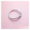 Anneaux De Mariage Femmes Sterling Sier Étincelant Wishbone Bijoux En Or Rose Pour Pandora Cz Diamant Amour Coeur Petite Amie Cadeau Anneau Drop D Dhndg