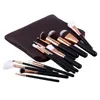 Make -up -Bürsten tragbare 15 -pcs -Sets Kosmetikpinsel Foundation Lidschatten Eyeliner Make -up -Kits mit PU Lederbeutel Q240507