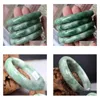 Bangle Jade Green Gemstone Vintage Bracelets Charm Pure Natural Bracelet Wedding Gift For Women Drop Delivery Jewelry Dh6Us