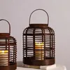 Candle Holders Vintage Decoration Bamboo Holder Nordic Antique Lantern Rustic Wedding Chandelier Bougeoir Home Akcesoria