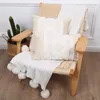 Pillow Zipper Beige Patchwork Tufting Cover Removable Washable Embroidery Sofa Living Room White Decorative Pillows
